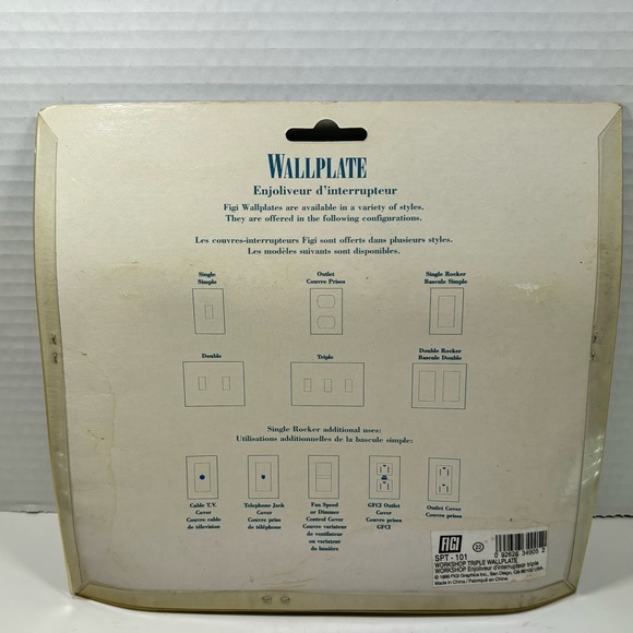 Vintage FIGI Workshop Triple Light Switch Garage Multi Tool 3D Wall Plate NEW - Picture 8 of 10